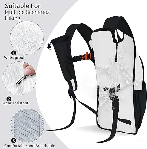 Miniatura 4 de Mochila de senderismo de 10 L15 L, ligera, plegable, resistente al agua, para mujeres y hombres (blanco, 10 L)