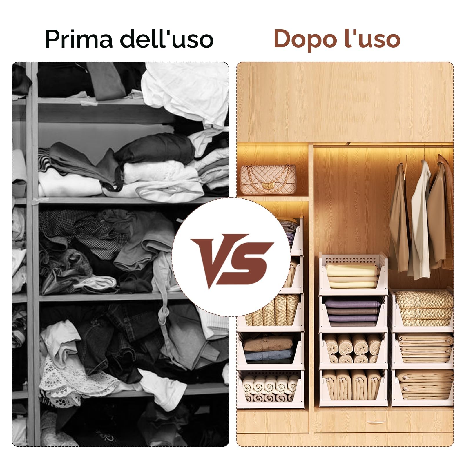 5pcs Organizer Armadio Cassettiere,Scatole Pieghevoli per Guardaroba