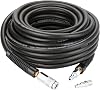 Hromee Air Compressor Hose 38 Inch x 50 Feet Hybrid Hose with Fittings, 14 Industrial Universal Quick Coupler and 2PCS IM Plug Kit, Black
