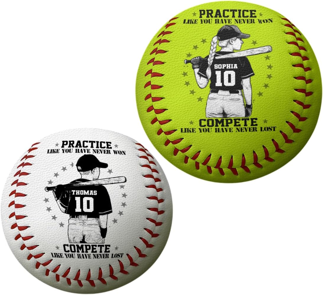 Never Satisfied Never Defeated - Personalized Baseball & Softball, Custom Sports Gift Athlete Gift Motivation Keepsake