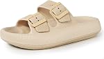 BenSorts Femmes Hommes Oreiller Sandales Ajustables Boucles Diapositives
