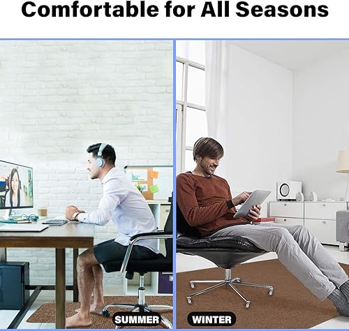 Miniatura 5 de Tapete para silla de oficina para suelo de madera duraazulejos, con labio, 36 x 48 pulgadas, 0.16 pulgadas de grosor, protector de suelo duro,