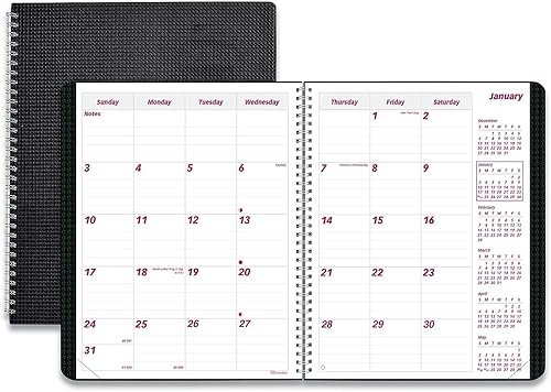 Brownline DuraFlex - Agenda mensual 2024, 14 meses, diciembre de 2023 a enero de 2025, encuadernación de doble alambre, 8.875 x 7.125 pulgadas,