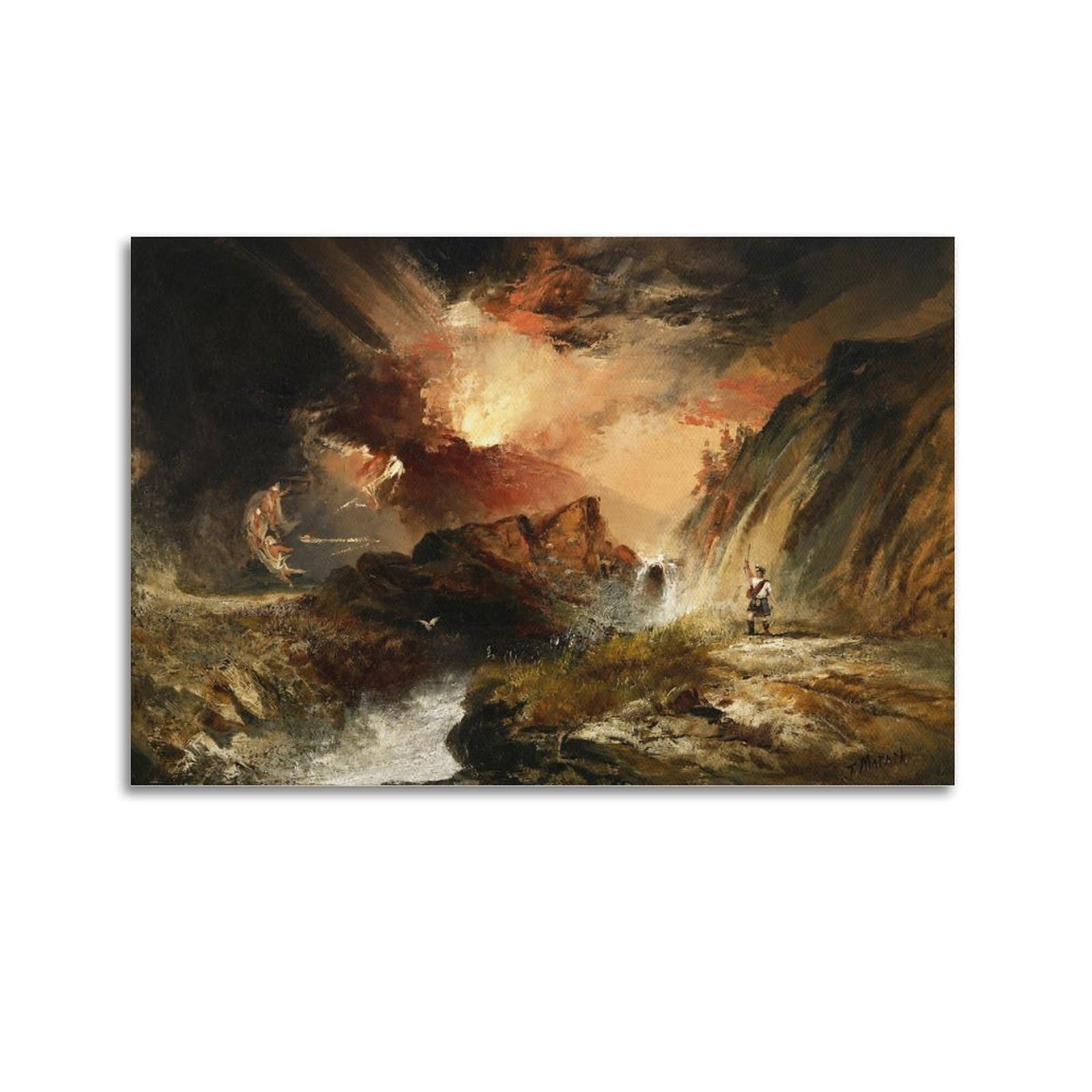 Poster mural vintage Thomas Moran Macbeth impression toile de luxe 60x90cm