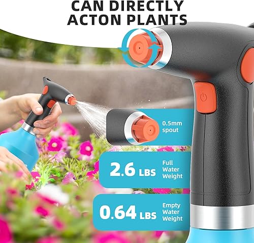 Miniatura 4 de Sheboren Botella pulverizadora eléctrica de 1 litro, pulverizadores de batería eléctrica para plantas en césped y jardín, fertilizante automático de