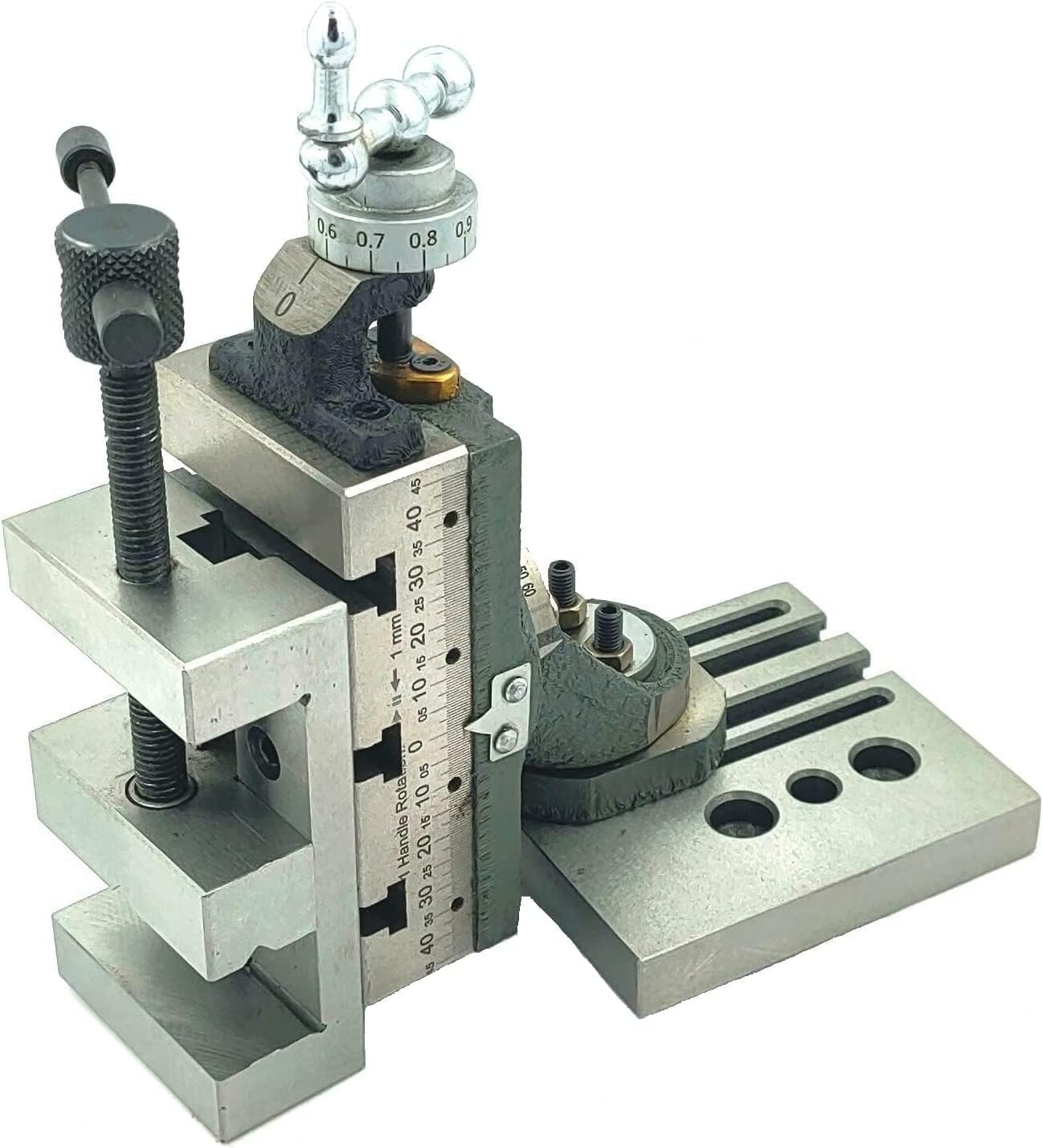Buyohlic Mini Vertical Milling Slide with 2" (50mm) Mini Steel Vice and Base Mounting Plate – Fixed Direct Mounting for 7 x 14 Mini Lathe Machine (Swivel)
