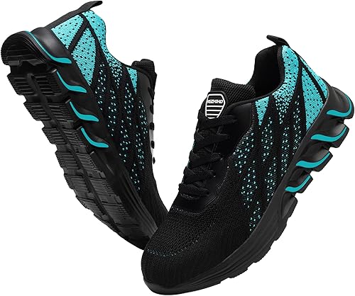 Kezhiho Zapatos de trabajo con punta de acero para hombre, ligeros, cómodos, antideslizantes, a prueba de pinchazos, zapatos de seguridad,