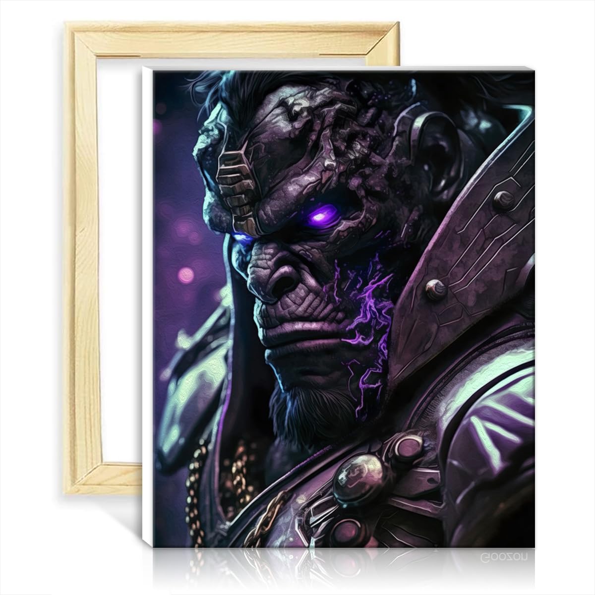 TANGFEIY on Canvas Wall Art Paint by Numbers Gorilla Destroyer Paint by Number Adults Acrylic Number with Paintbrushes Creative Style Arts Crafts with Frame(30x40cm) — image 1