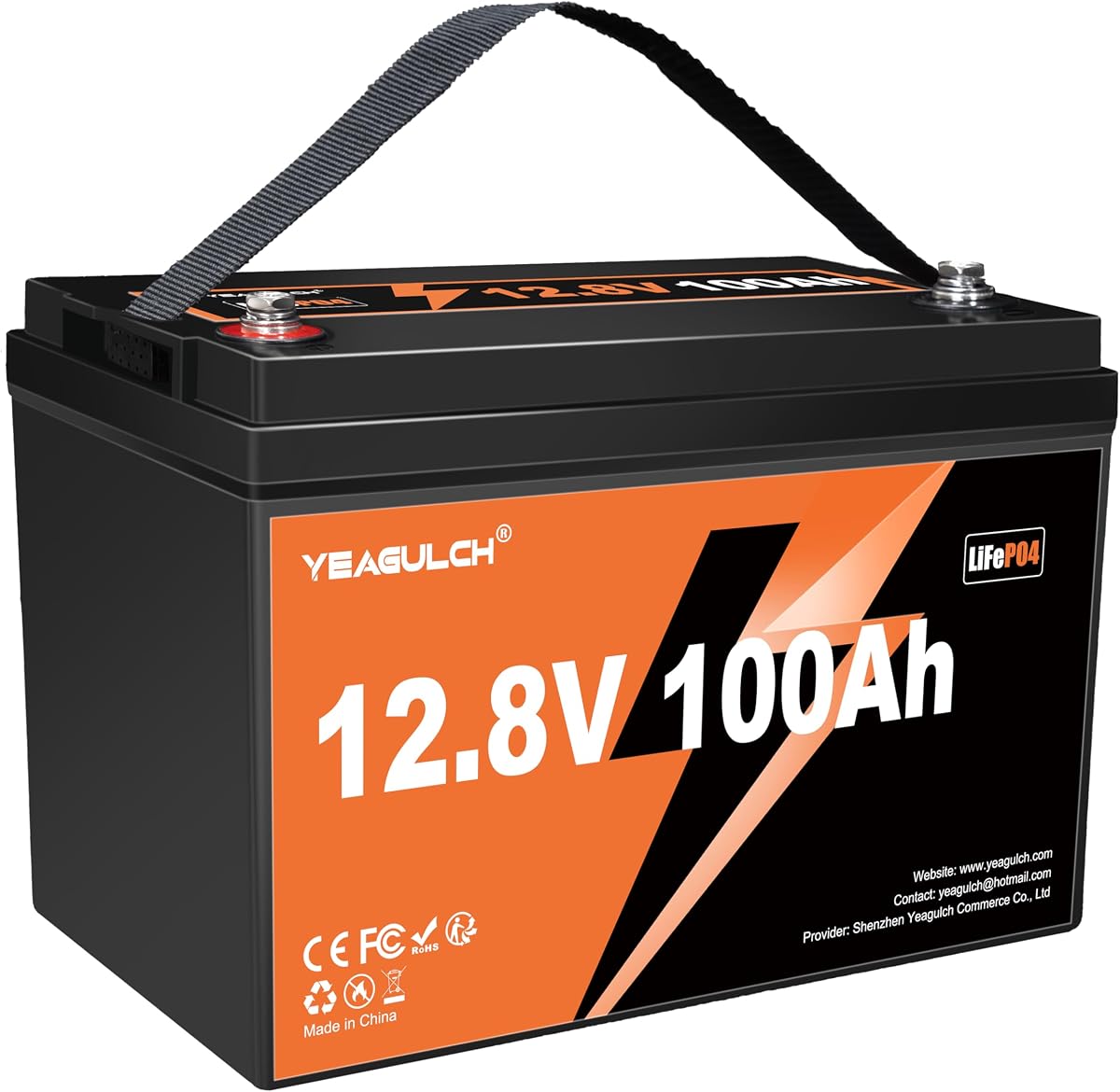12V 100Ah LiFePO4 Lithium Battery BIC Group 31 with 100A BMS 1.28kWh | 15000+ Deep Cycle Rechargeable Lithium Iron Phosphate Battery for RV Marine Camping Off-Grid Home Energy Storage