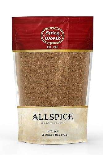 Spicy World Pimienta de Jamaica molida 2 onzas (1.98 oz) - Polvo puro, totalmente natural para especias, vegano