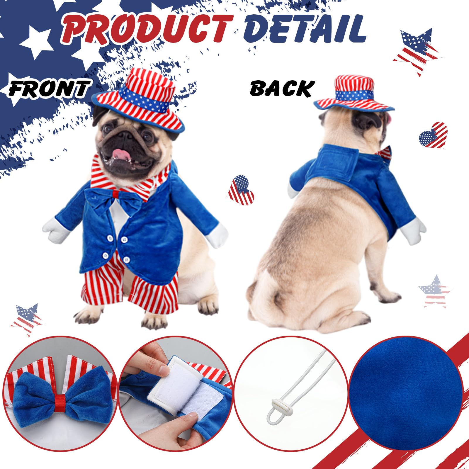 Uncle Sam 4th Of July Dog Outfits Fourth Of July Dog Bandana 4th