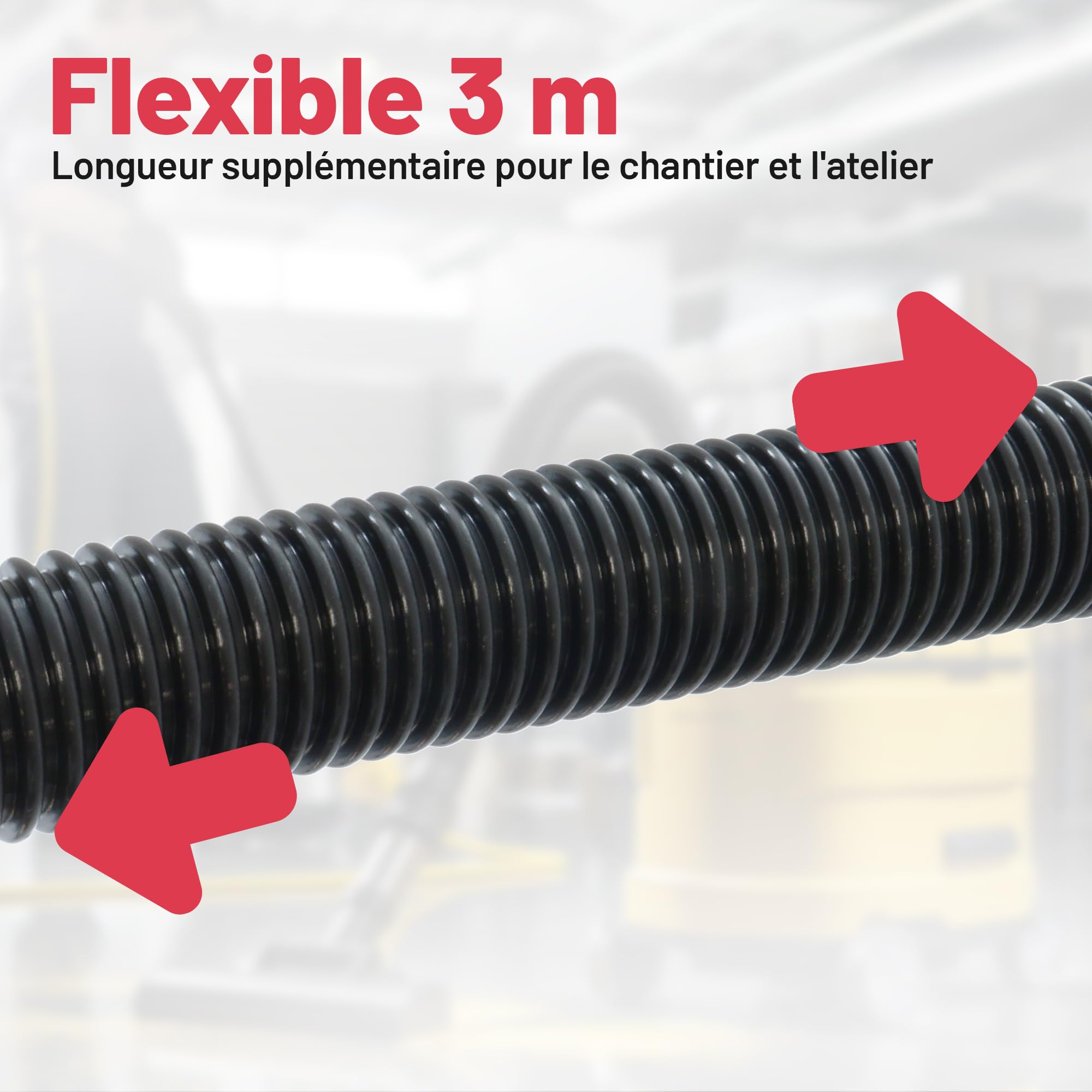 Tuyau d'aspirateur humide et sec avec manchon pivotant compatible avec Titan TTB774VAC, TTB775VAC, TTB776VAC, TTB777VAC Poignée de 35 mm avec curseur de contrôle du flux d'air 3 m