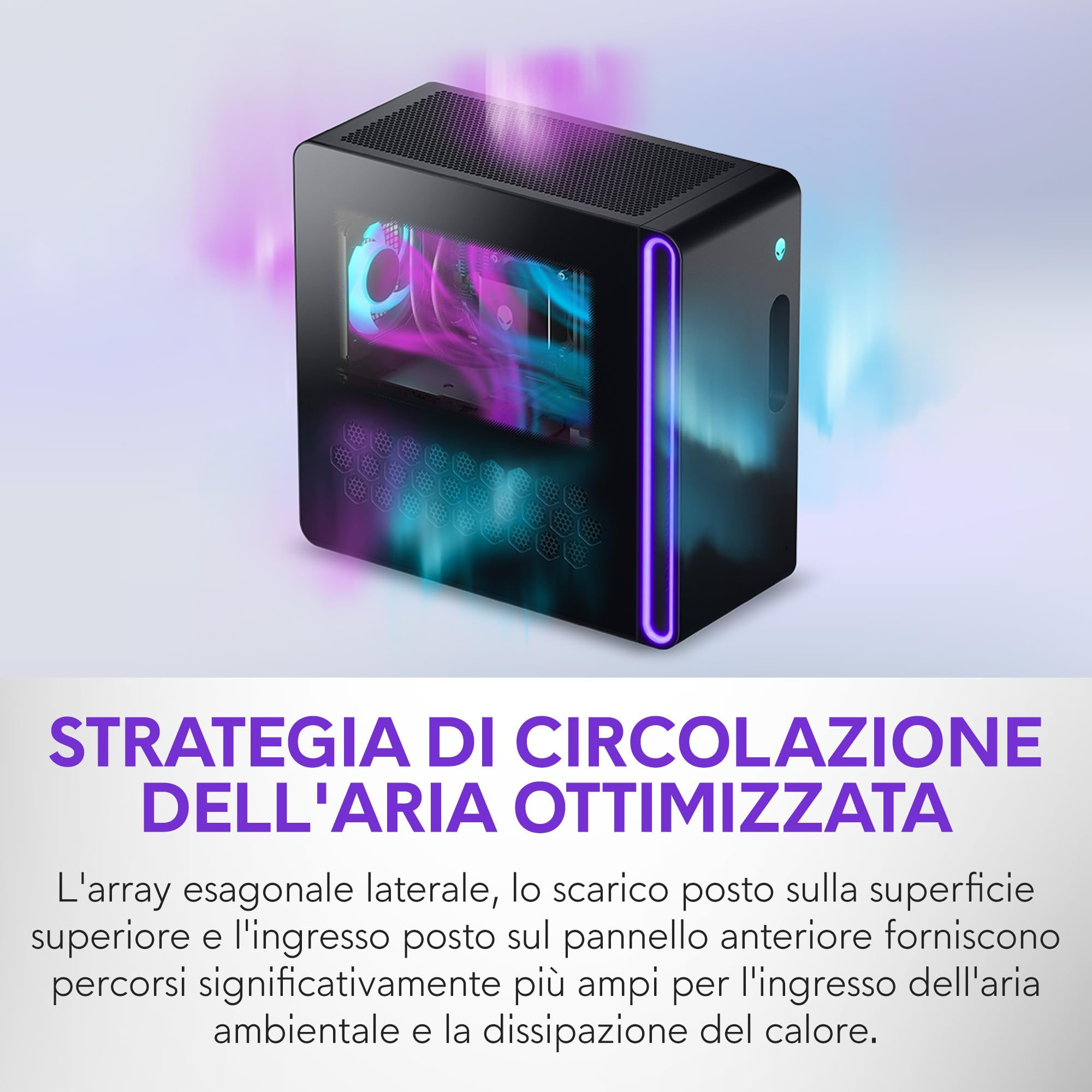 Alienware Aurora Desktop ACT1250, Intel Core Ultra 7 265KF, Windows 11 Home | NVIDIA GeForce RTX 5070 12GB GDDR7, 32GB DDR5 RAM, 1TB SSD, Wi‑Fi, Bluetooth, Ethernet 2.5G, Pronto per gaming