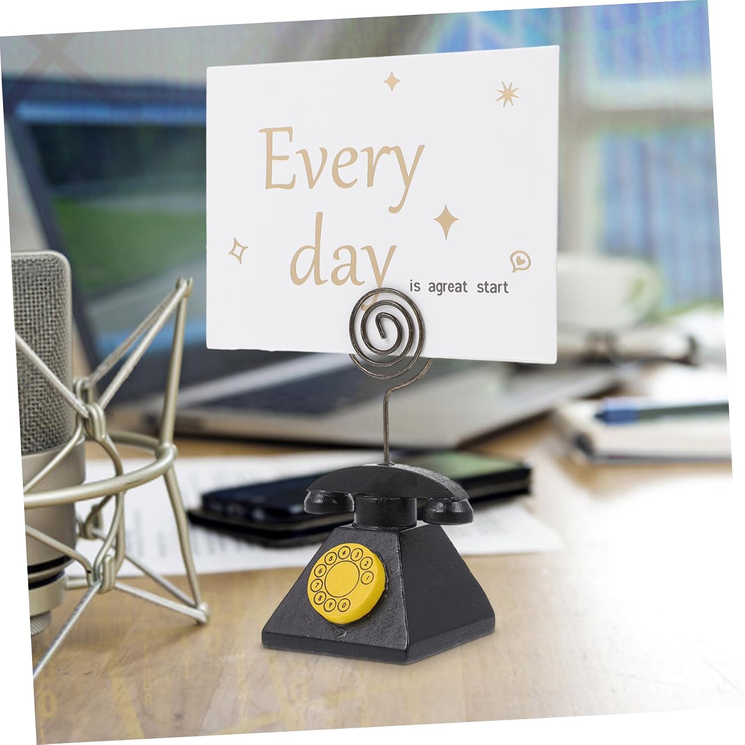 2pcs Wood Metal Photo Clip Vintage Memo Holder Card Stand for Table Decor