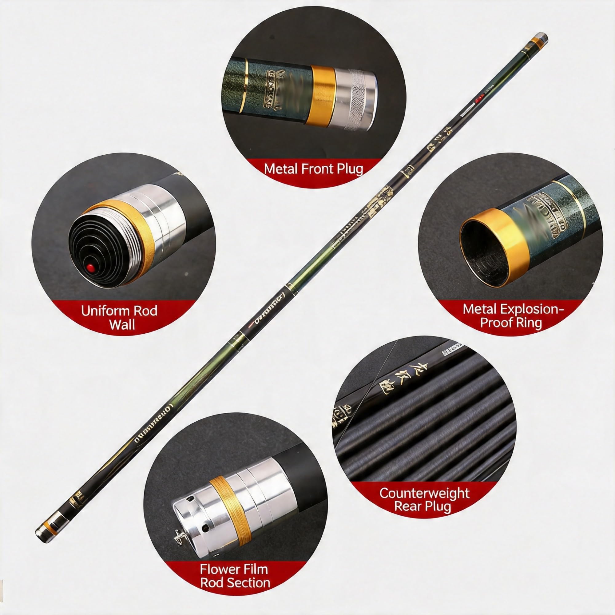 Canna da pesca ultraleggera in carbonio da 8-18 m, telescopica e portatile, ideale per viaggi, surf e pesca in acqua salata