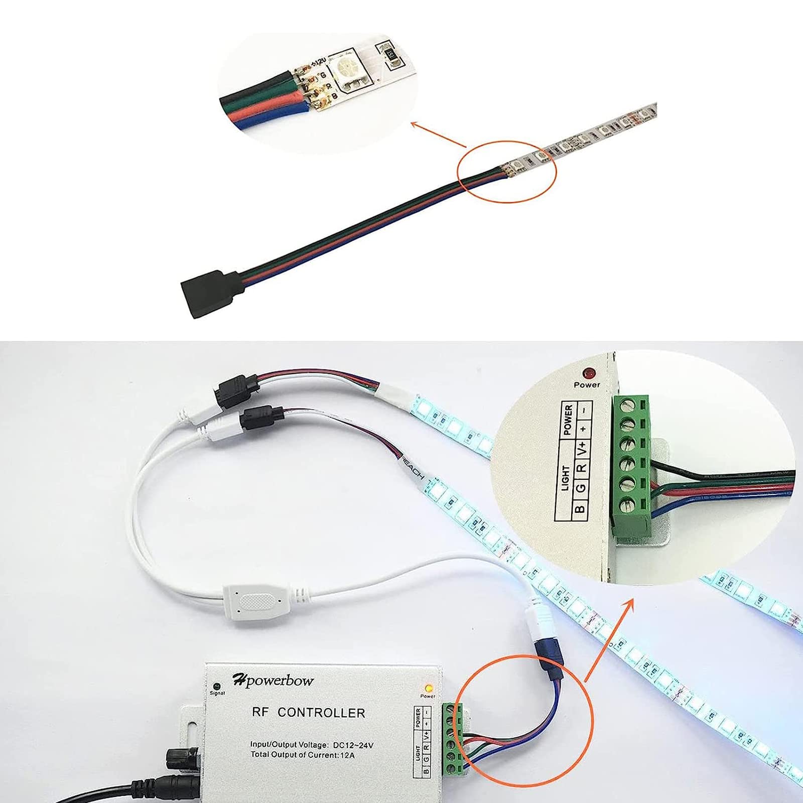 Amefil LED-Streifen Verbinder – 4-polig Für 5050 LED-Bänder, Inkl. Eckverbinder & Adapter (10 Mm)