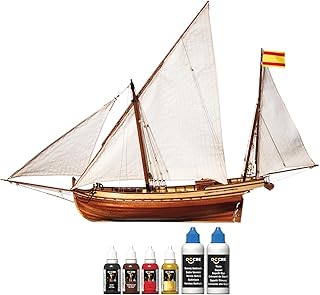 OcCre SAN Juan - 1/70 Scale Wooden Ship Model Construction Kit # 12001 Adult Assembly Required, Beginners Level (Model with Occre Premium Paint Set)