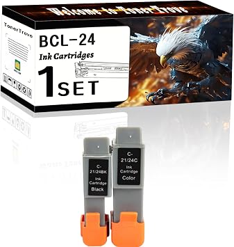 BCL-24 Ink Cartridges Compatible for Canon i255 i320 i350 i355 i360 i450 i455 i470D i475D Imageclass MP-360 MP-370 MP-390 MPC-190 Printers, Office Printing is Easy Clear Smooth 1 Set