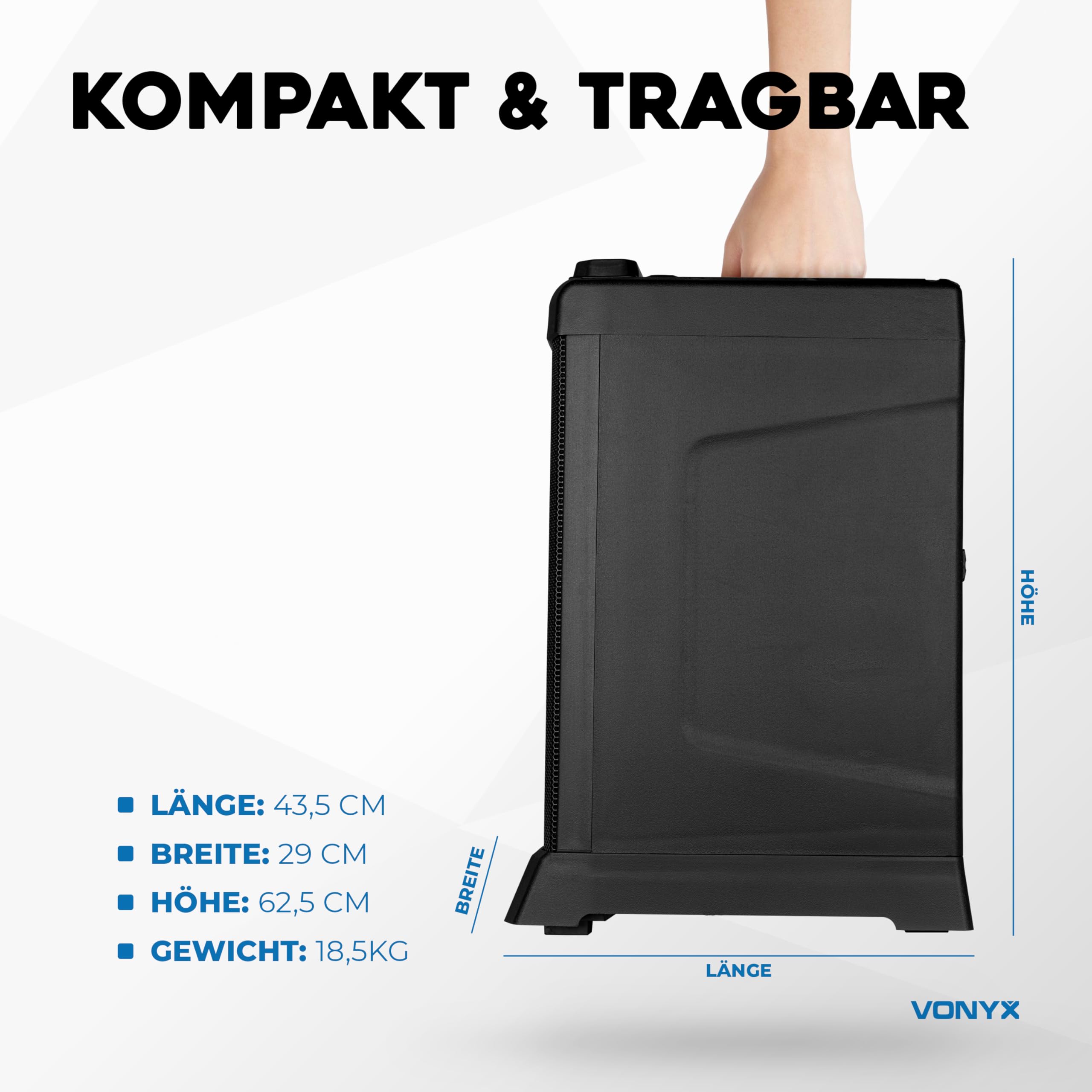 Vonyx VX820 Column Speaker System, PA Anlage Aktiv, 400W Line Array Säulenlautsprecher - 8 Zoll Subwoofer, Bluetooth 5.0, DSP, 4-Kanal-Mixer – DJ Anlage Komplett Set, PA Lautsprecher