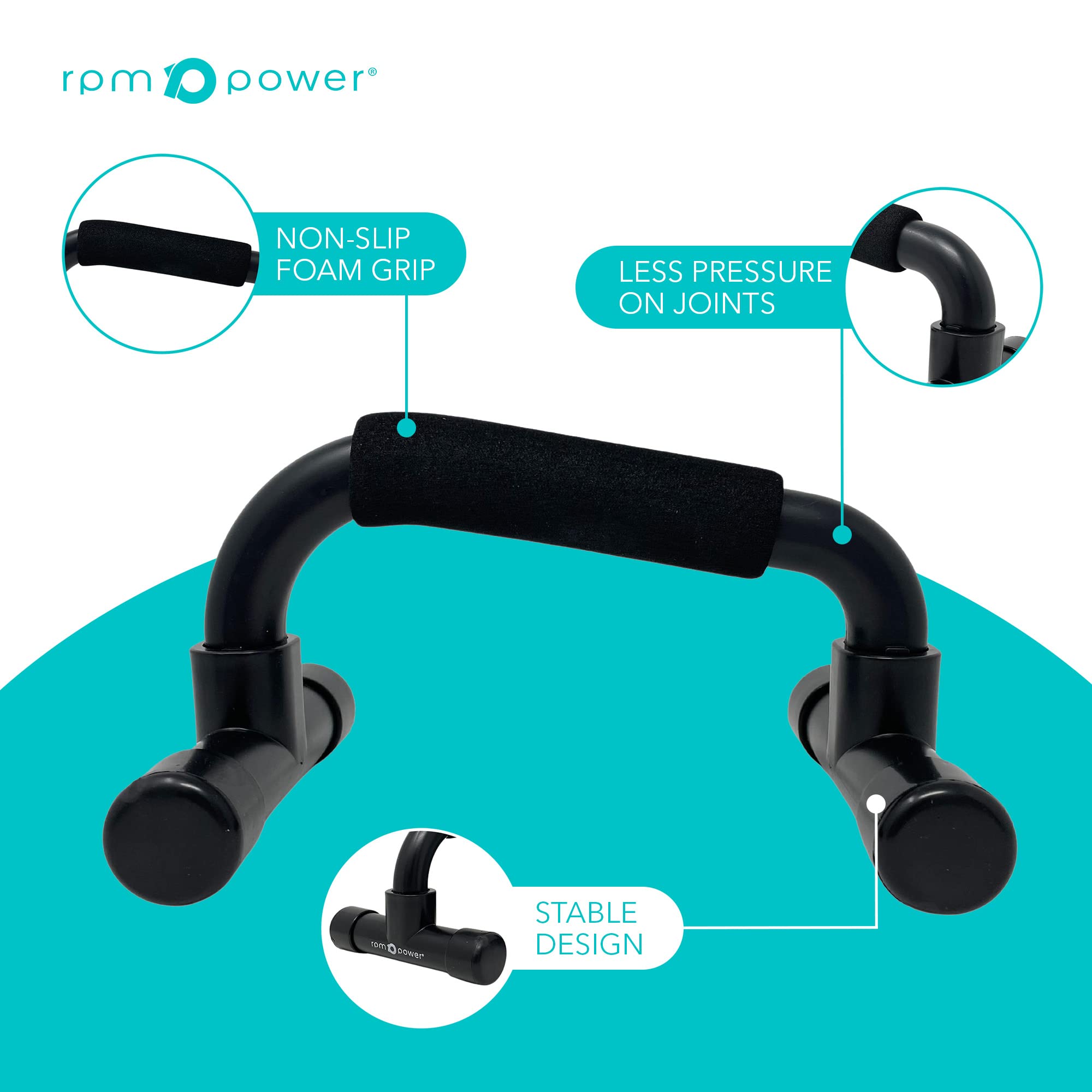 RPM Power Barres De Pompes Inclinées – Poignées Antidérapantes Pour Musculation, Soulagent Les Poignets Et Augmentent L'Amplitude