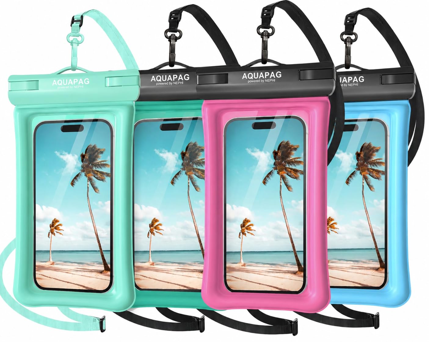 NEPHI IP68 Waterproof Phone Pouch -Up to 8.0"，Adjustable Neck Lanyard Floating Waterproof Phone Case for iPhone,Phone Dry Bags for Vacation Beach Pool