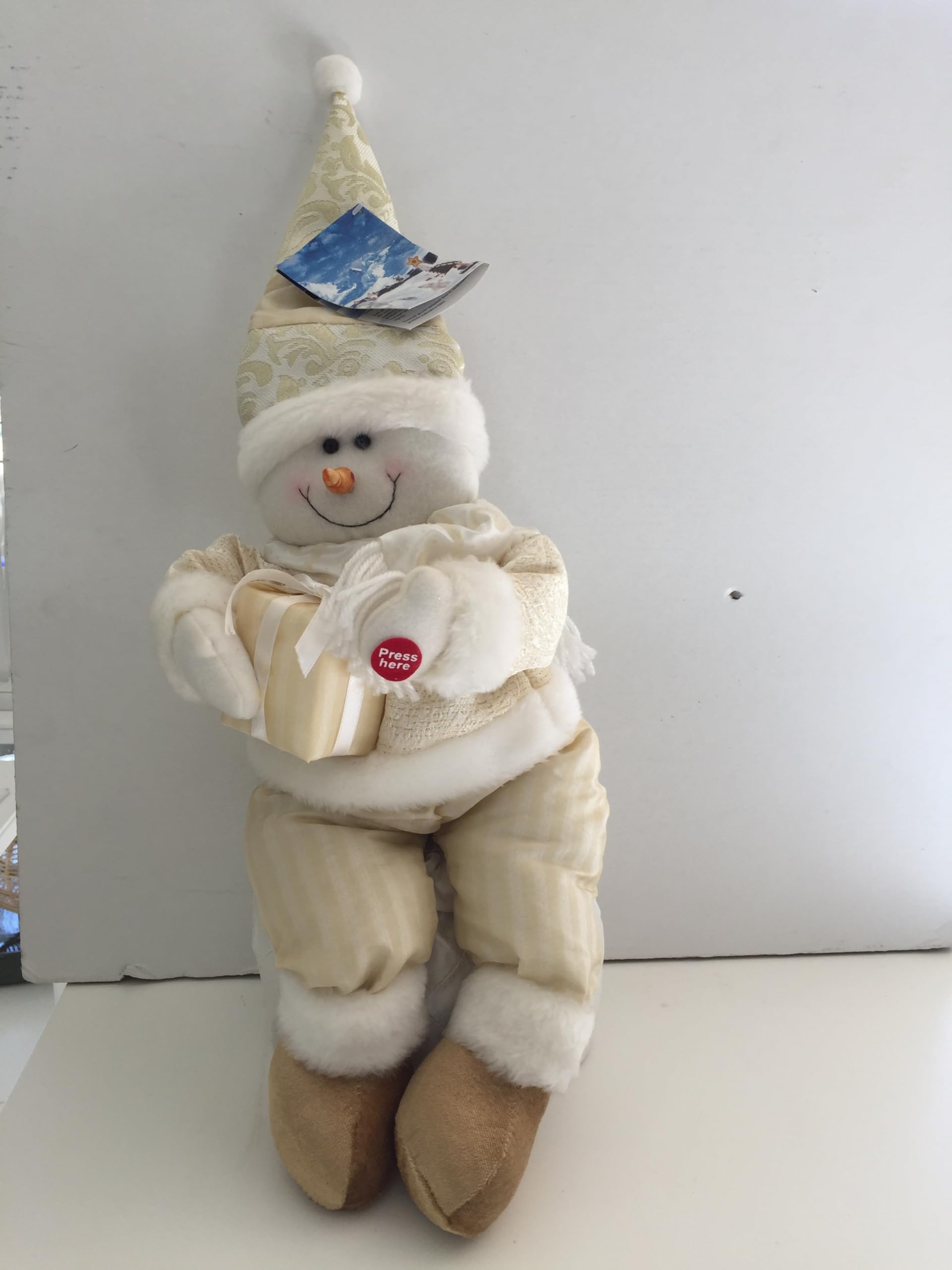 Muñeco de nieve en movimiento, color blanco, 53 cm de altura x 16 cm