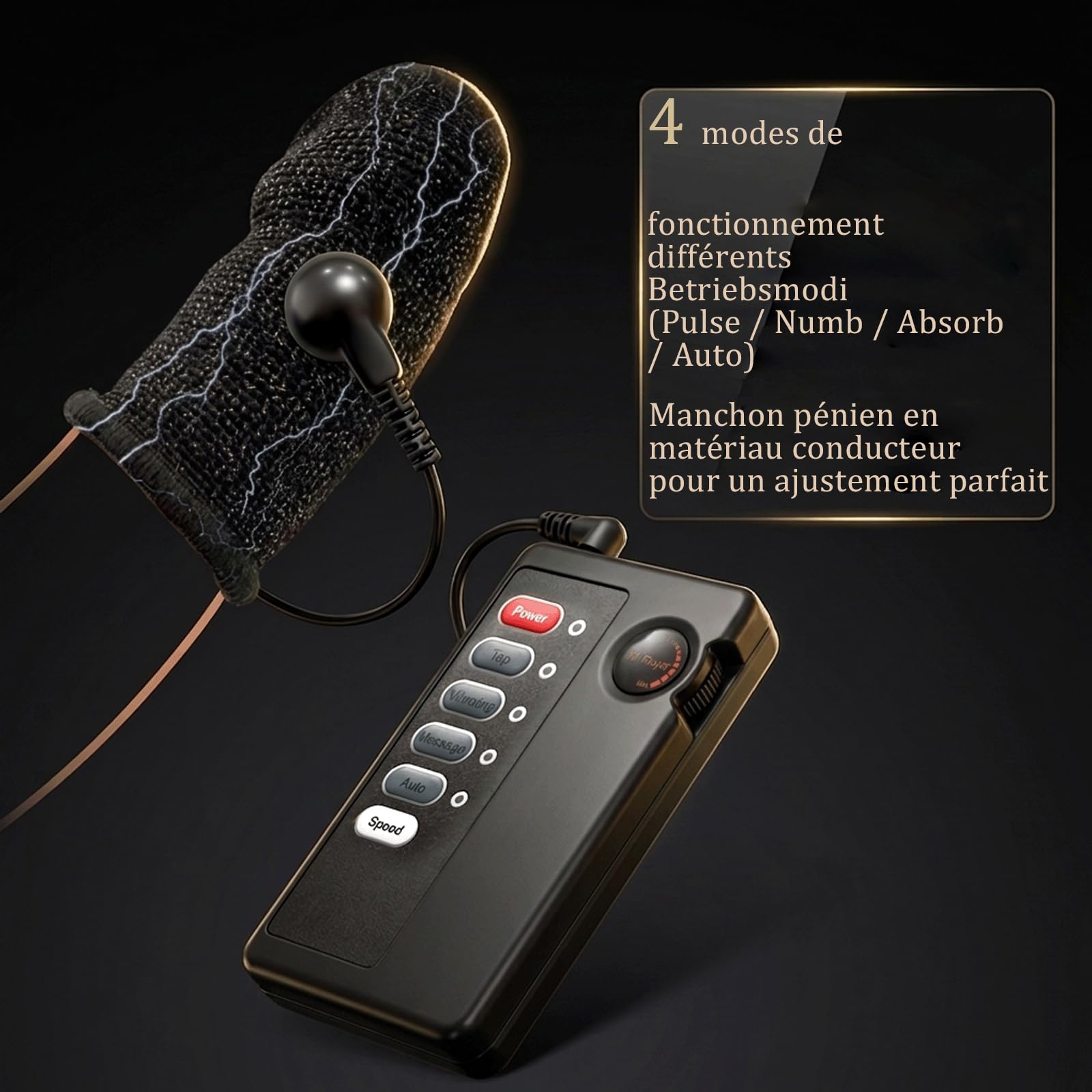 Electro Anneaux Extension de Pénis Masculin Agrandissement pour Pénis et Testicules Électro-Stimulation avec Anneaux Réglables Électrostimulation Stimulation SM Masturbateur Sexuelle Massage Prostate