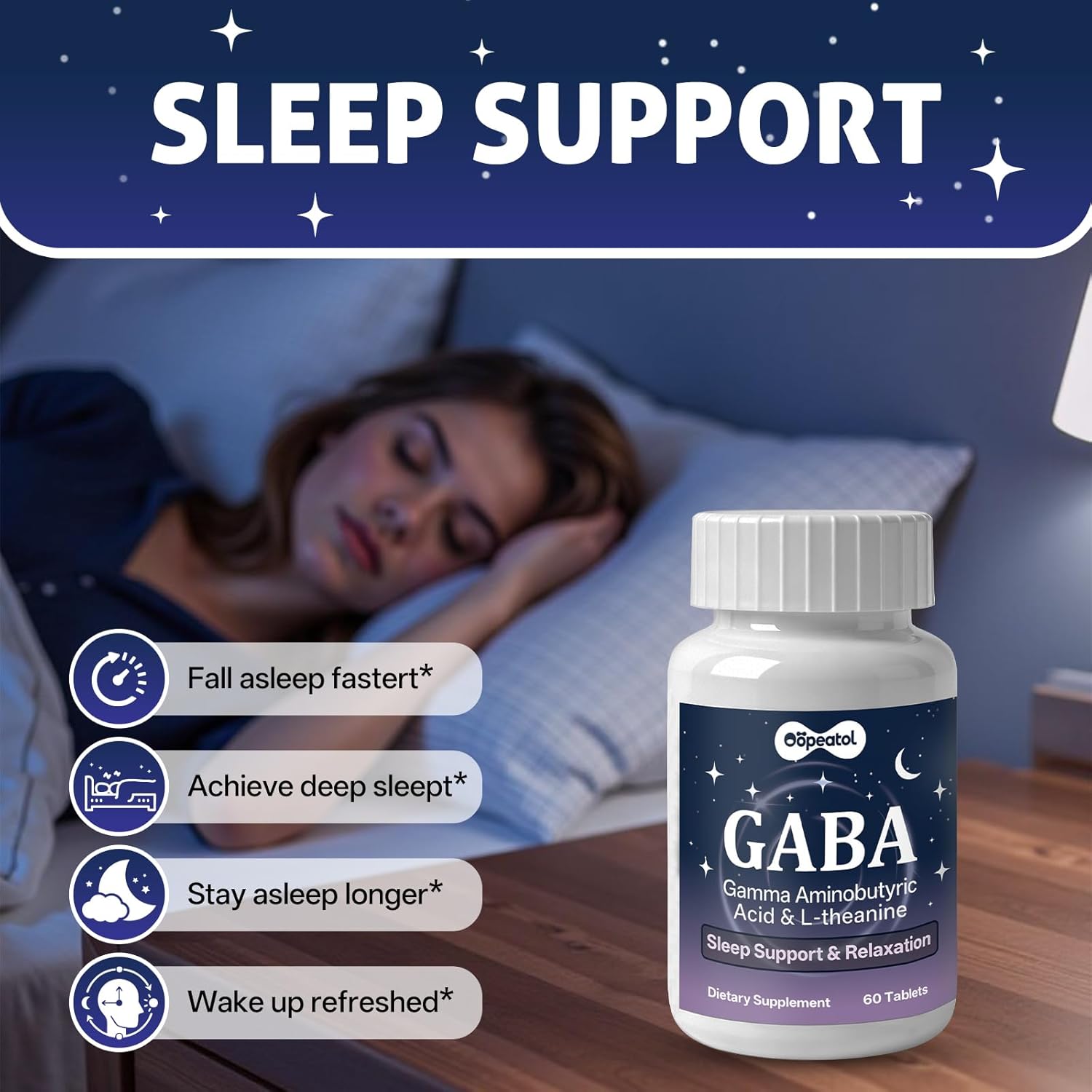 GABA 750mg with L-Theanine & Magnesium | Natural Supplement for Relieve The Pressure, Relaxation & Calm Focus | 60 Veggie Capsules - Image 3