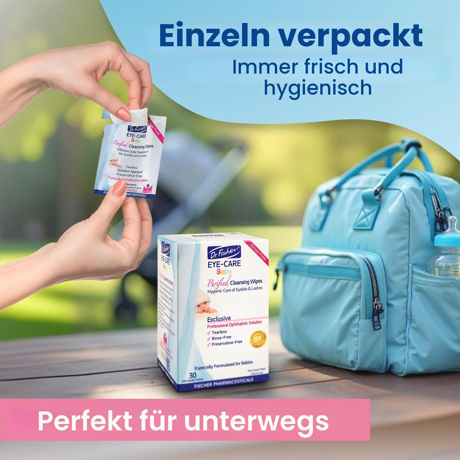 Dr. Fischer Eye-care Non-Irritating Preservative-Free Purified Cleansing Wipes- 30 Pack, BABY