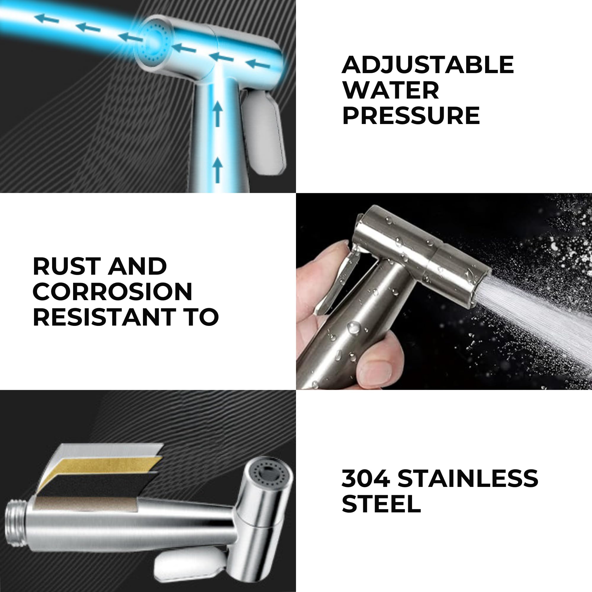 Spruzzatore Bidet Portatile In Acciaio - Kit Per Igiene Intima - Foto 6