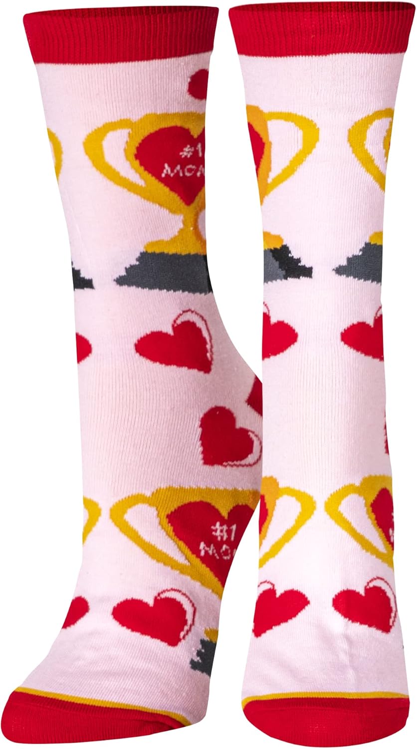 Crazy Socks #1 MOM Fun Print Novelty Crew Socks for Women