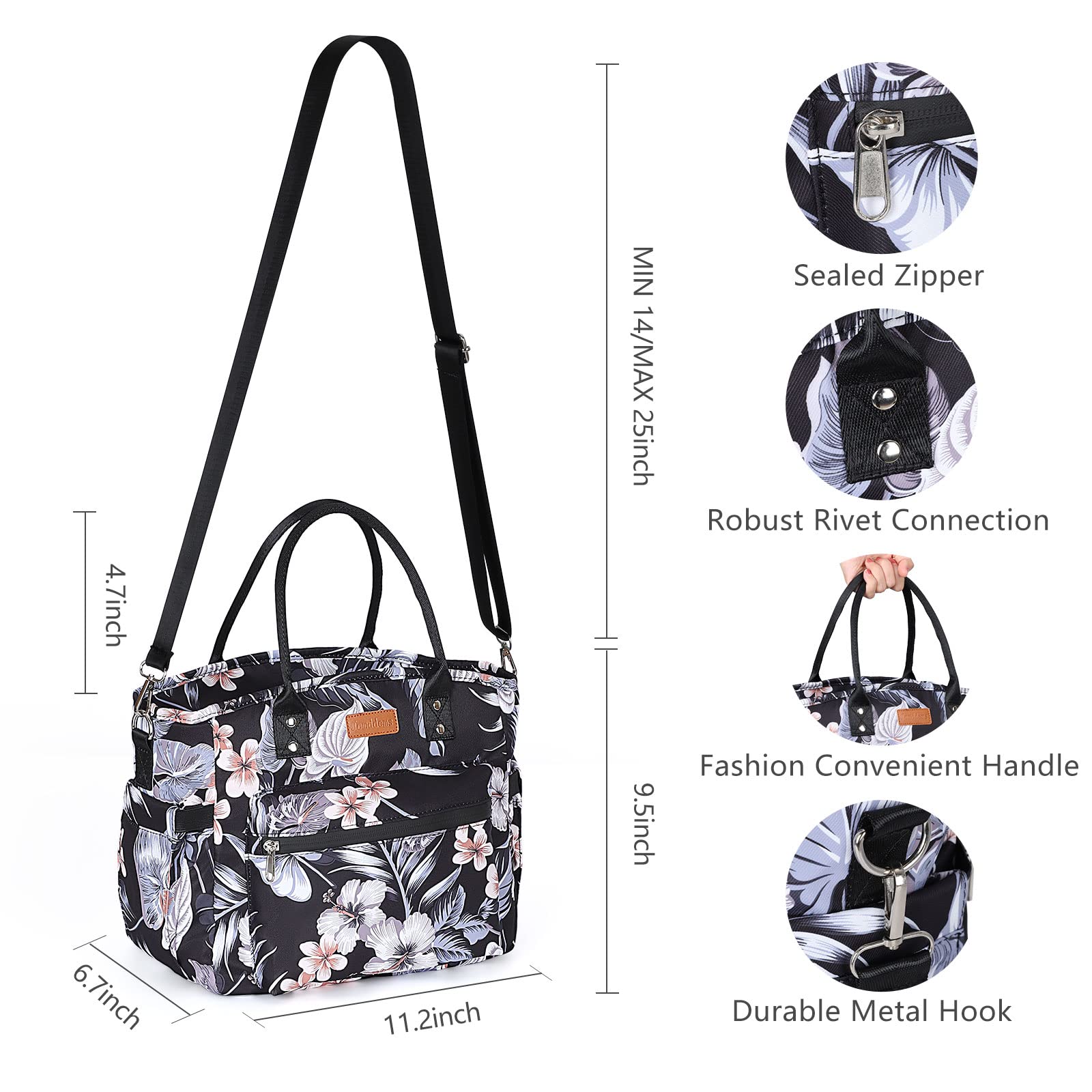 Borsa termica per il pranzo per donne e uomini, a prova di perdite, borsa termica per il pranzo con tracolla, grande borsa termica per adulti, riutilizzabile, per ufficio, lavoro, picnic, campeggio