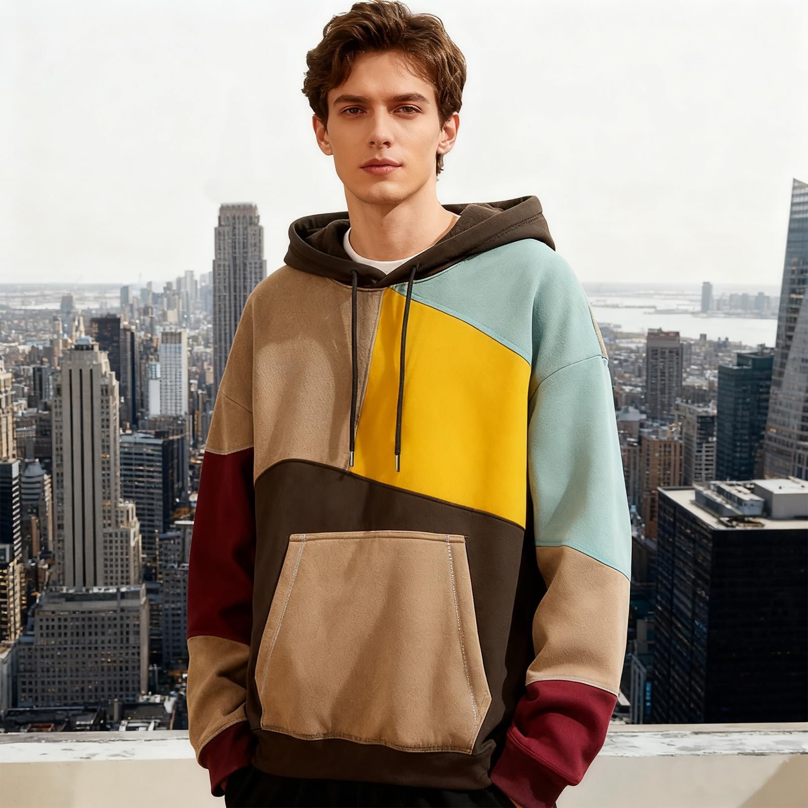 Hombre Sudadera con Capucha Techwear Manga Larga Hoodie Ligea Deportiva Casual Jersey Otoño Invierno