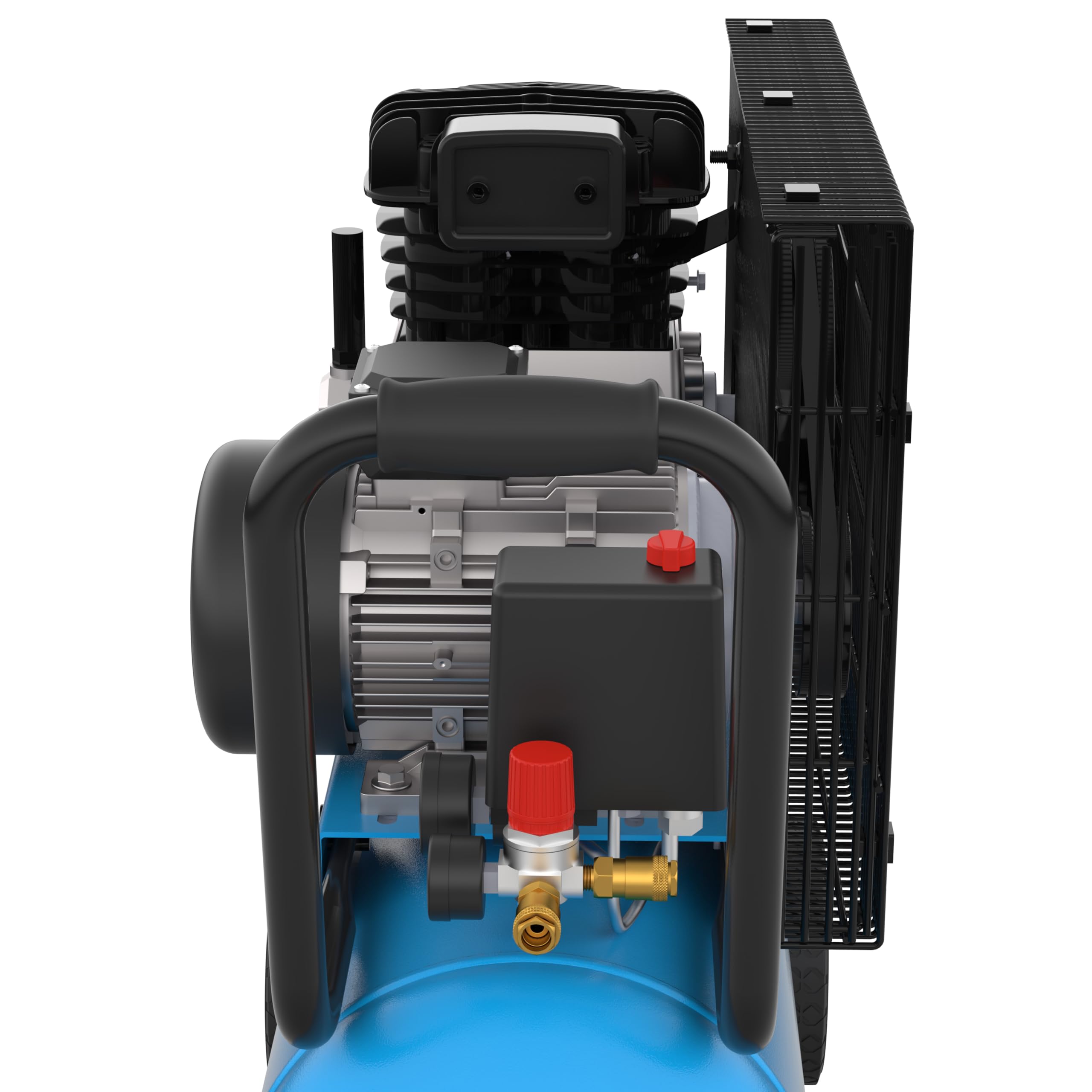 Güde Compresor de 580/10/50/400 V (2,2 kW, caldera de 50 l, agregado de 2 cilindros lubricado con aceite, transmisión por correa, máx. 10 bar, eff. Entrega. 310 l/min, reductor de presión, 2