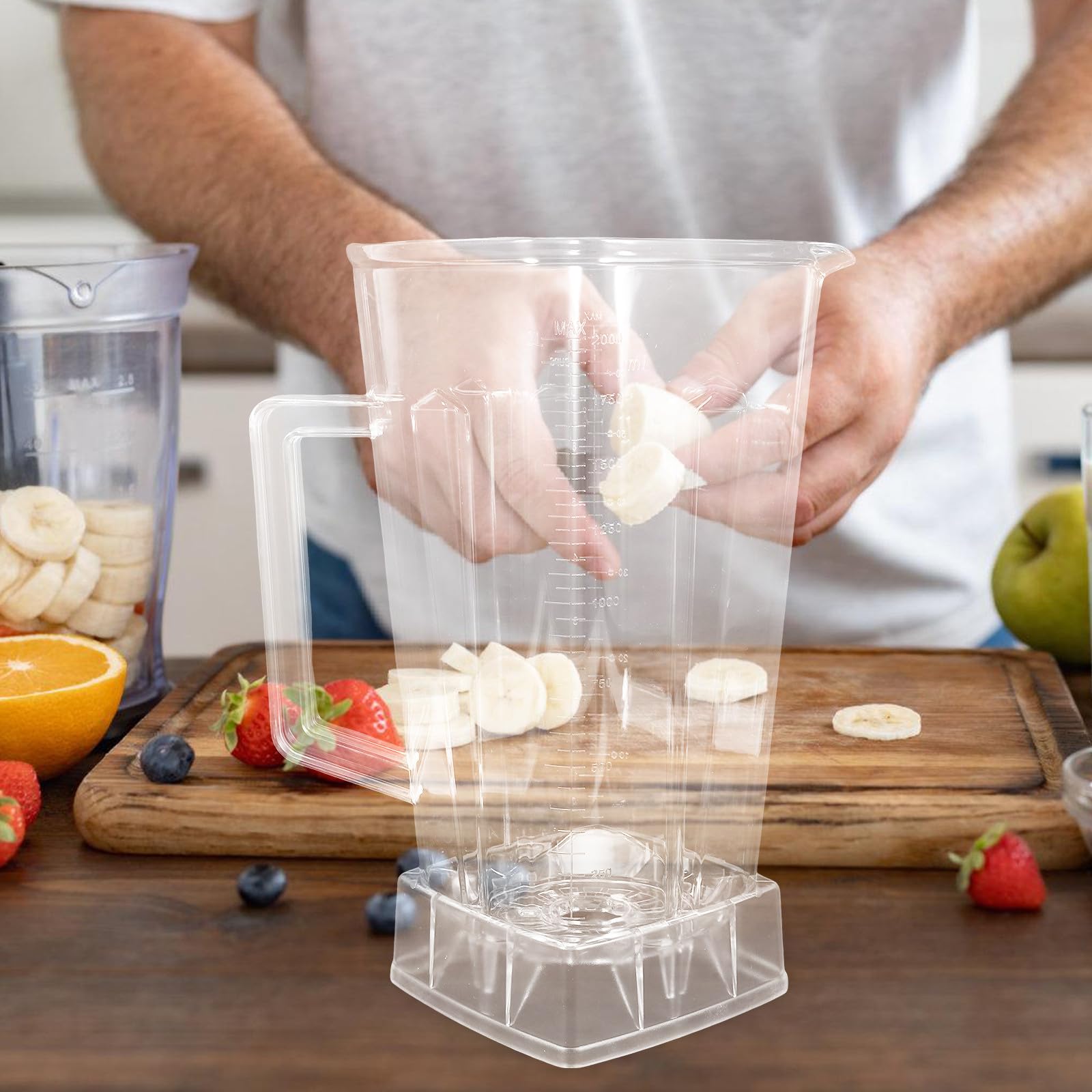 Abaodam Jarra para Licuadora de Gran Capacidad 2l, Vasos para Mezclar Jugos y Batidos, Parte de Repuesto Multifuncional para Dispensador de Bebidas en Cocina y Fiestas