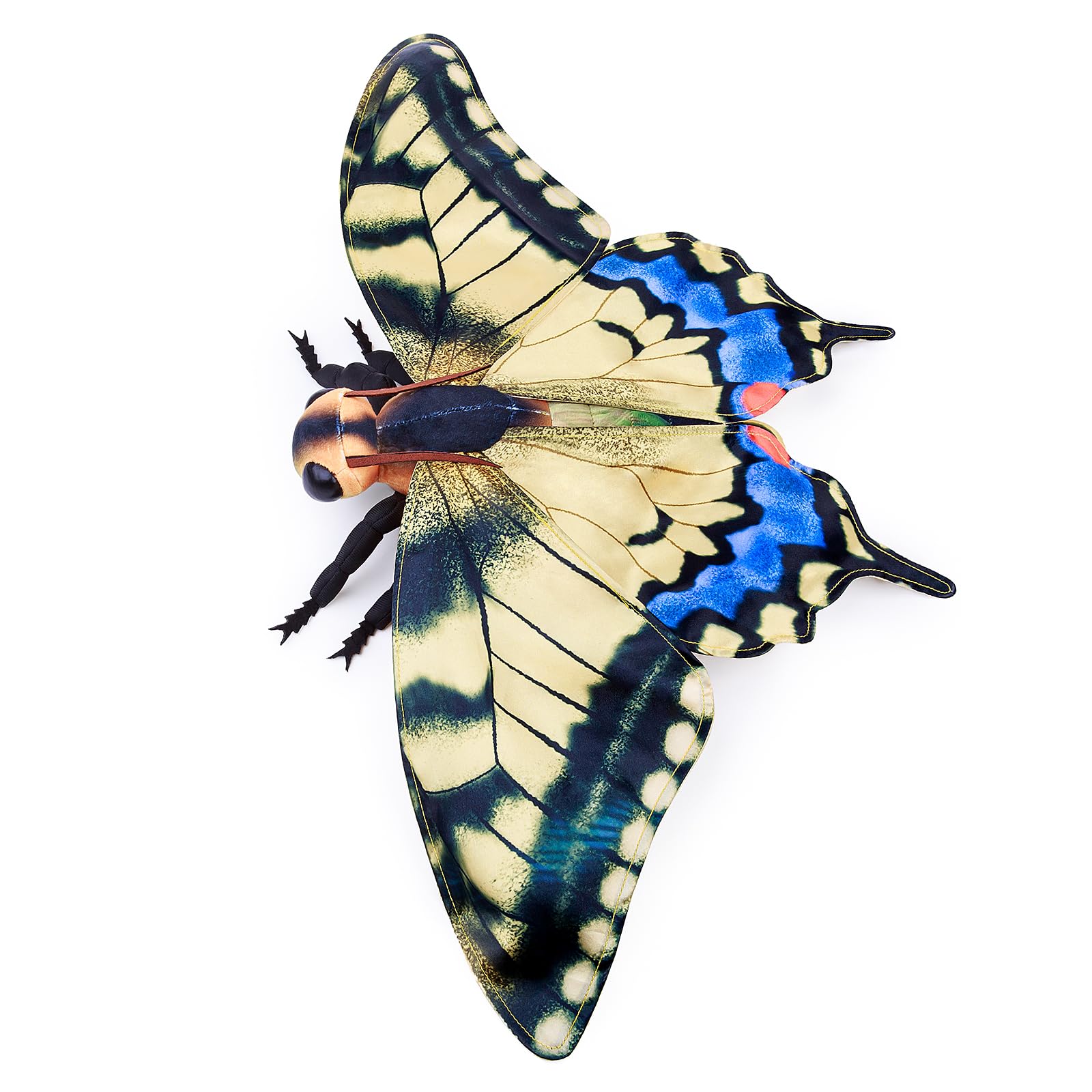 Tiny Heart Realistic Swallowtail Butterfly Animal Cuddly Toy,Swallowtail Butterfly Plush Toy Simulation Series,Cambrian Ancient Butterfly Insect Plush Toy Series Interactive Games,yellow/10.6in - Image 2