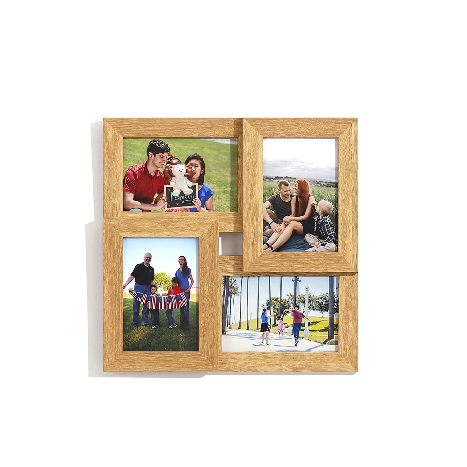 Picture Frame Set 4x6 Picture Frames,Multiple Frame Set of 4 Wall Decor,Family Collage for Couples Friend(Burlywood)