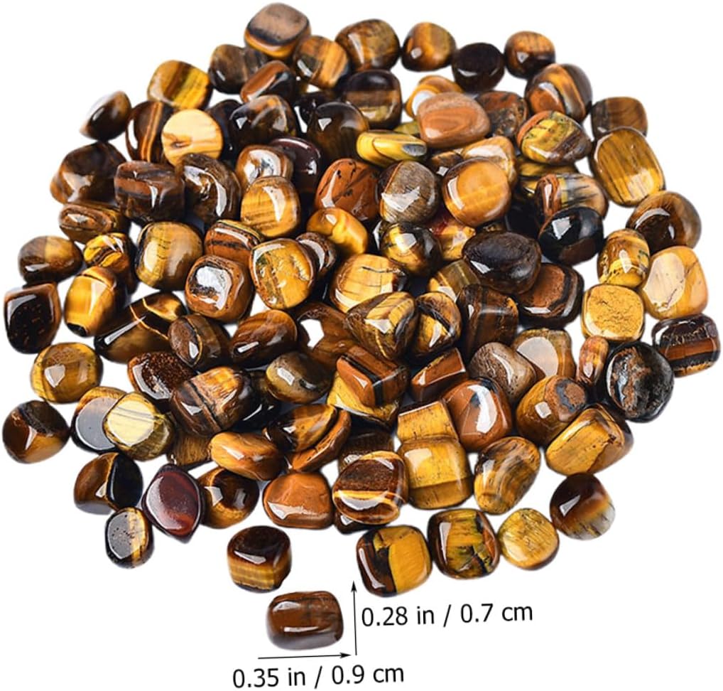 Eye Stone Aquarium Gravel Bulk Decorative Stones 7-9mm Natural Yellow Eye Chips for Fish Landscaping and Aquarium Décor 2lb Pack