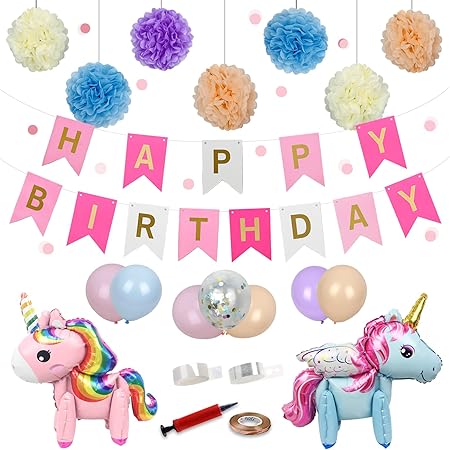 Amazon Treedeng バルーン 風船 誕生日 飾り付け ユニコーン 誕生日祝い 可愛い おしゃれ 豪華セット ガーランド 紙吹雪風船 バースデーパーティー デコレーション 飾り 装飾 風船 バルーン おもちゃ