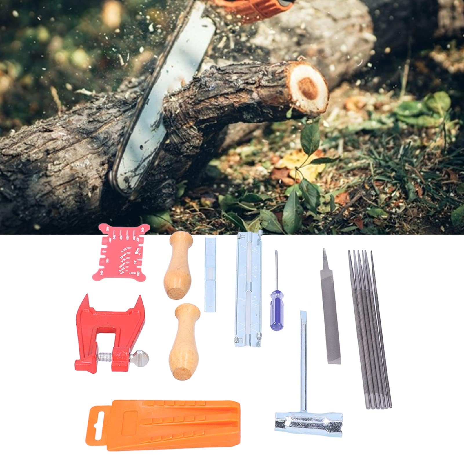 Kit per affilare la catena della motosega, affilacatena per motosega resistente da 16 pezzi per la manutenzione