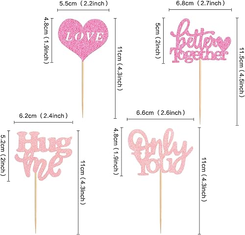 Miniatura 6 de Keaziu Paquete de 25 adornos para cupcakes de San Valentín, diseño de luna y estrella plateada, con texto en inglés "I Love You to the Moon and