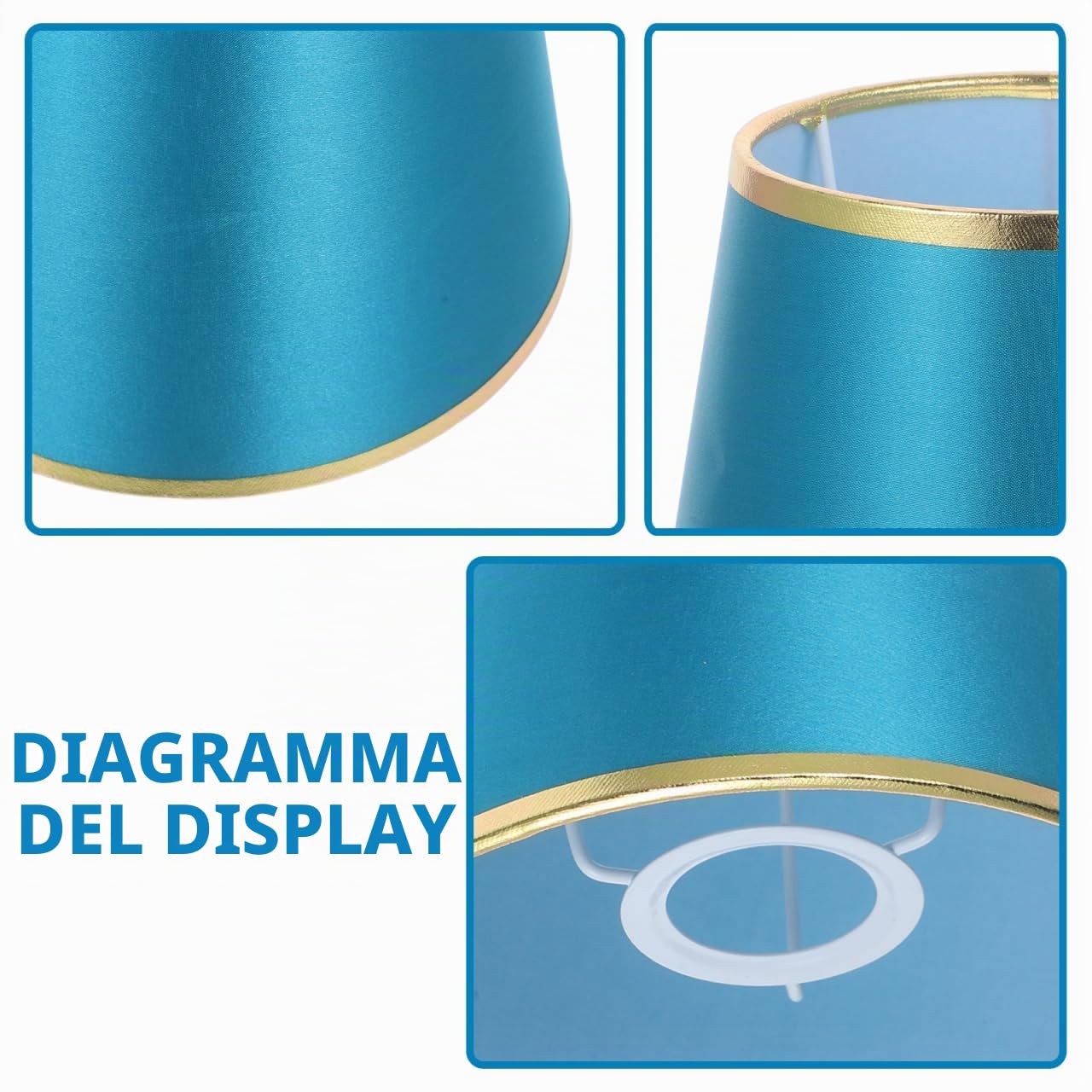 LALAFINA Paralume Rotondo in Tessuto Per Lampada E27 Sostitutivo Copri Lampada Da Tavolo 8.66X8.66X6.89 Pollici Per Casa Ufficio Soggiorno Design Semplice E Leggero