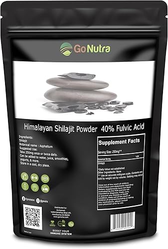 Go Nutra Shilajit Polvo puro Himalaya Shilajit 40% ácido fúlvico traza minerales - 4 oz.