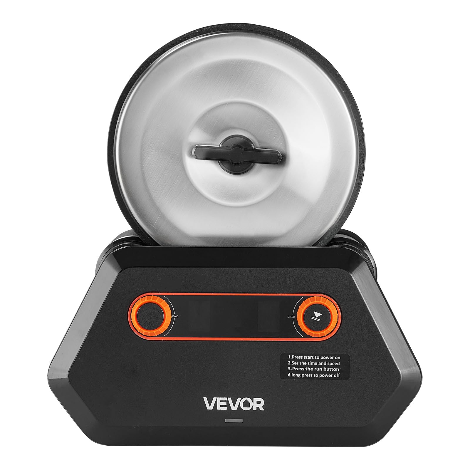 VEVOR Lucidatrice Elettrica per Rocce, Carico 1,36 kg, 4 Livelli di Velocità, Set per Lucidatura con Pietre Preziose Grezze e Grani Lucidanti, Timer di Lucidatura e Pannello di Controllo, Nero