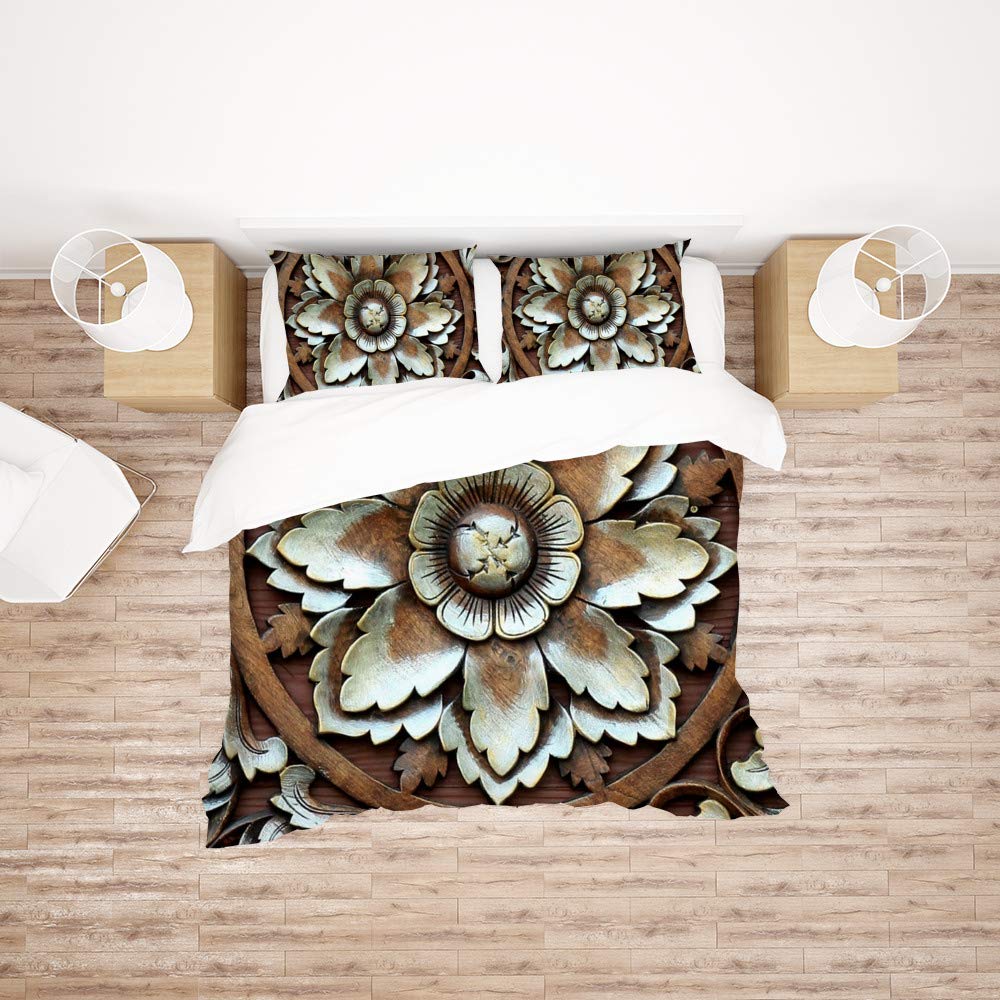 Housse de couette géométrique légère et respirante en polyester