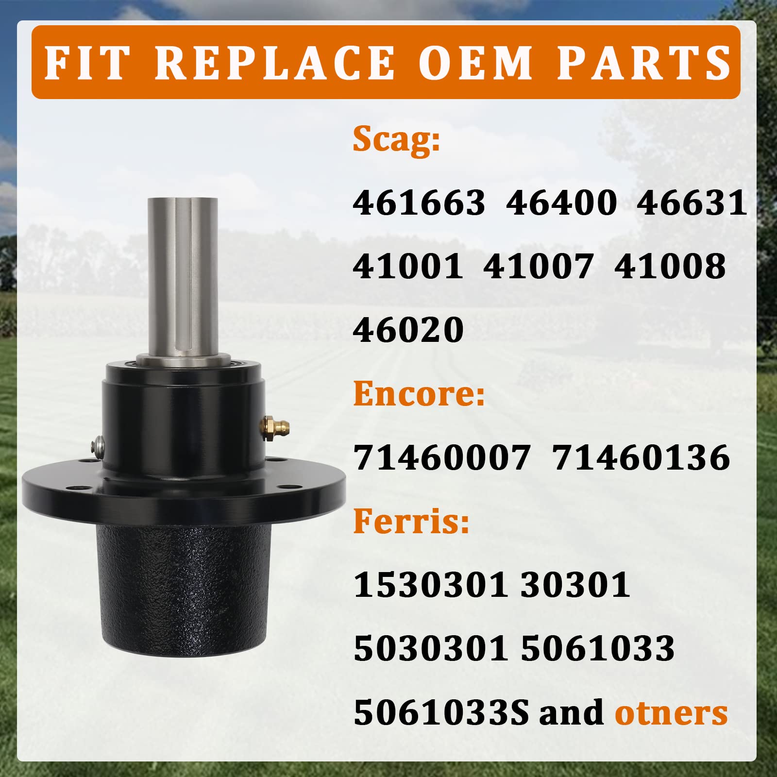 KOOTANS Lawn Mower Spindle Fit 48" 52" 61" Scag 461663 46631 46400 41001 41007 41008 Ferris 1530301 Oregon 82-325