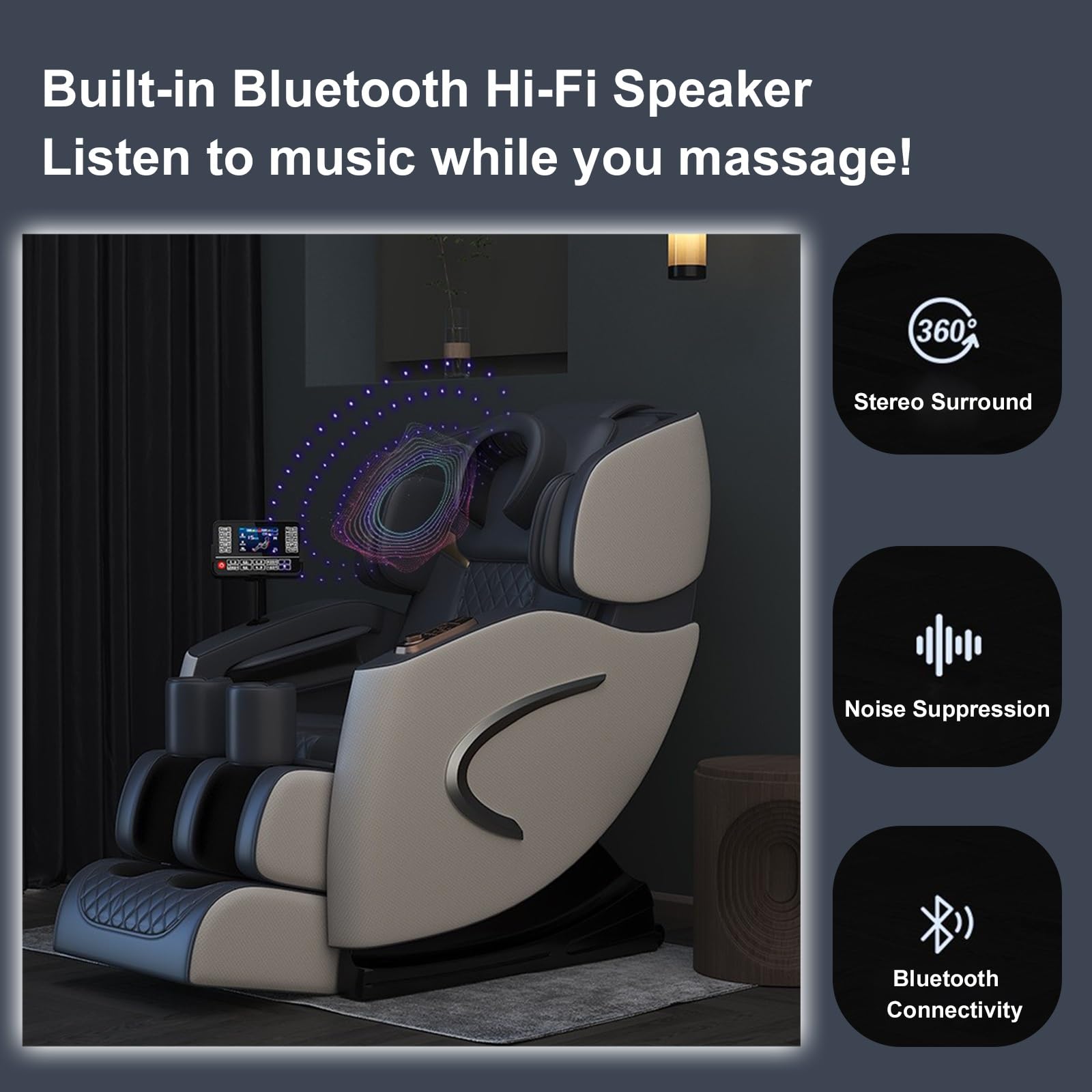 2025 Fauteuil De Massage Complet,4d Shiatsu Avec Chaleur Fonction Bluetooth Soulage Les Maux De Dos IdéAl Pour Le Bureau Et La Maison