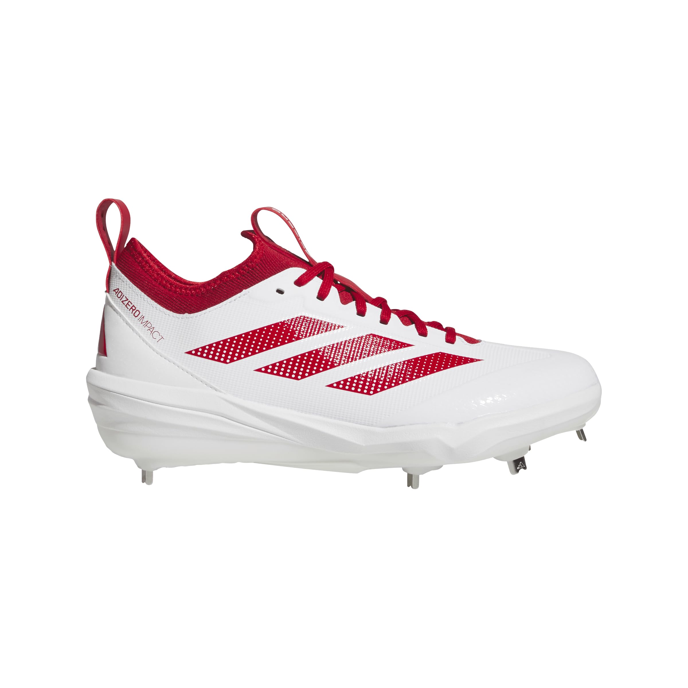 adidas Men's Adizero Impact 2.0 Baseball Sneaker, White/Team Power Red/Team Power Red, 11