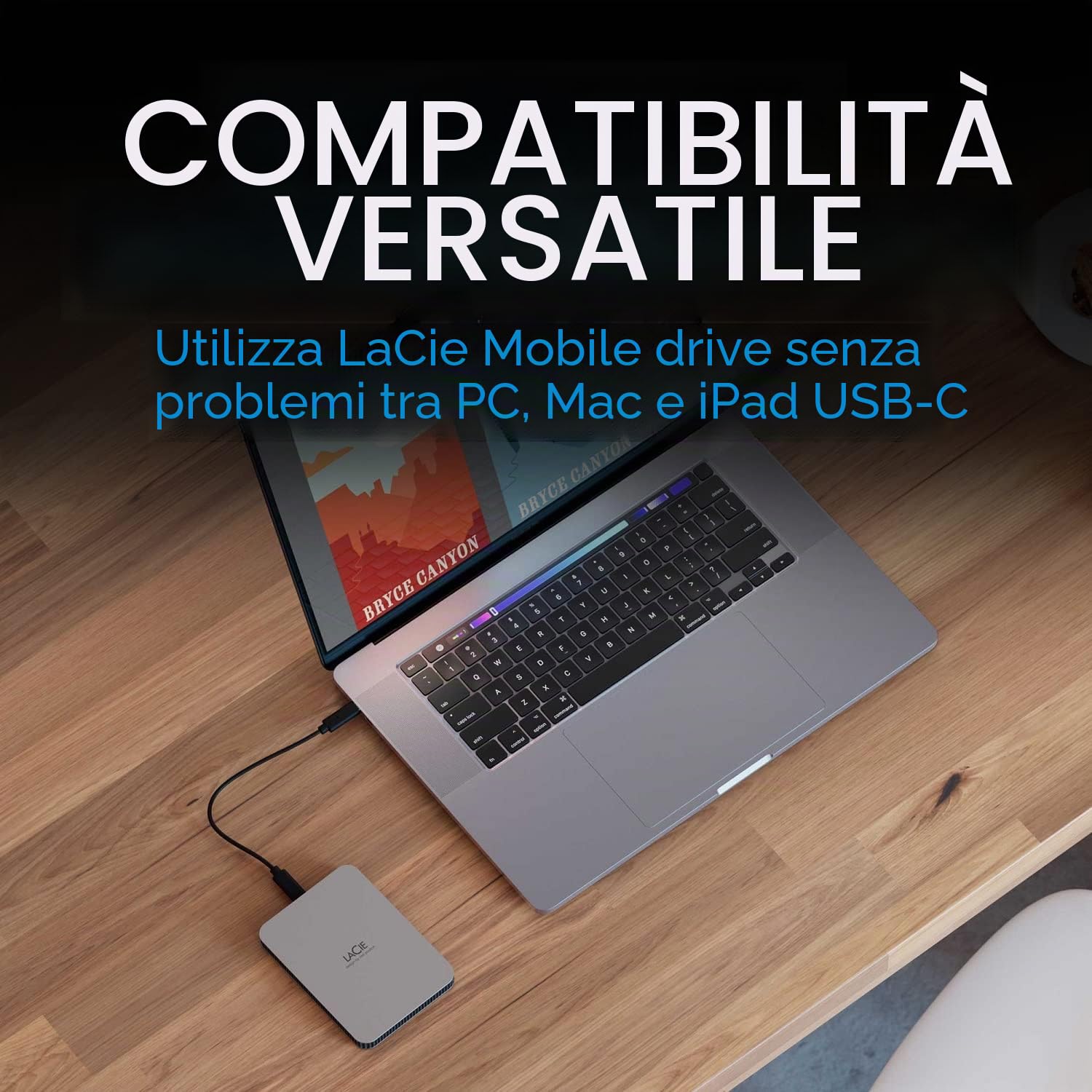 LaCie Mobile Drive 4TB, Hard disk esterno portatile, per PC Mac iPad & iPhone, Data Rescue Service (STLP4000400)