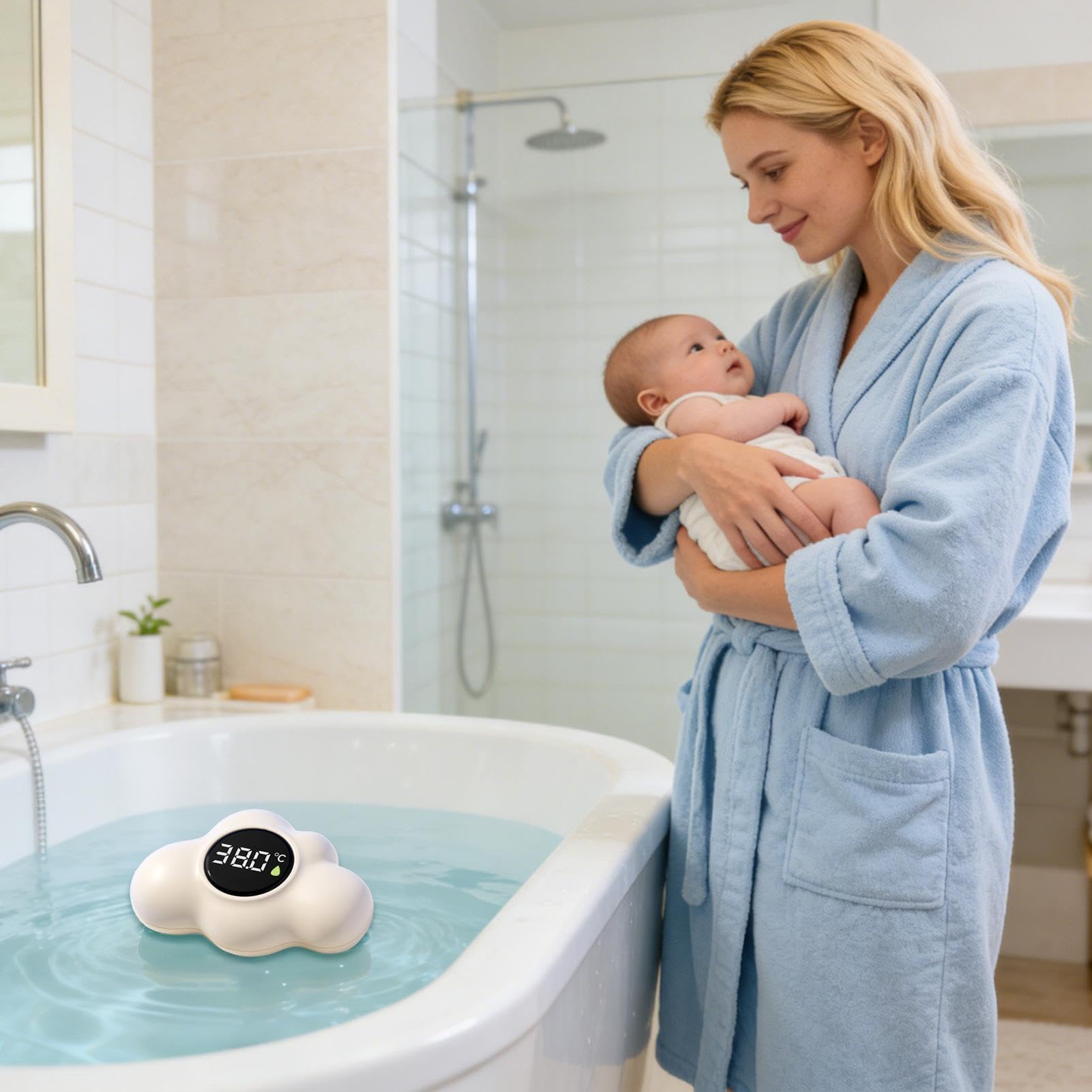 Nuages Thermomètre Numérique de Bain Pour L'eau Avec Affichage LED Thermometre Flottant Jouet De Température De Bain Pour Les Petits Enfant Baignoires Piscines